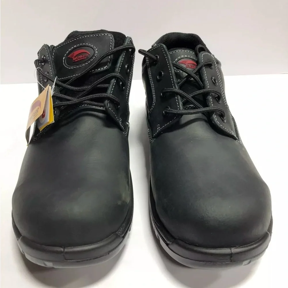 Avenger Mens Waterproof Oxford Black Leather Size 13 EE